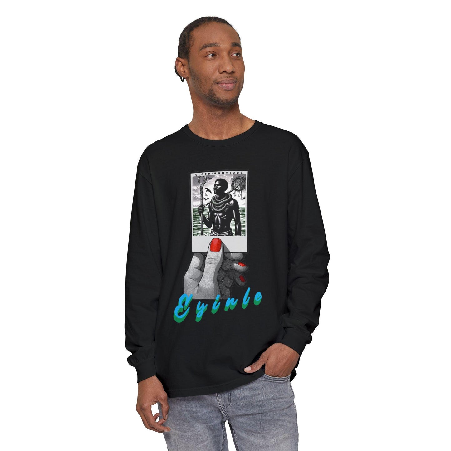 Polaroid Erinle (Eyinle) Long Sleeve Tee for Devotee & Godparent! Orisha Polaroid Collection