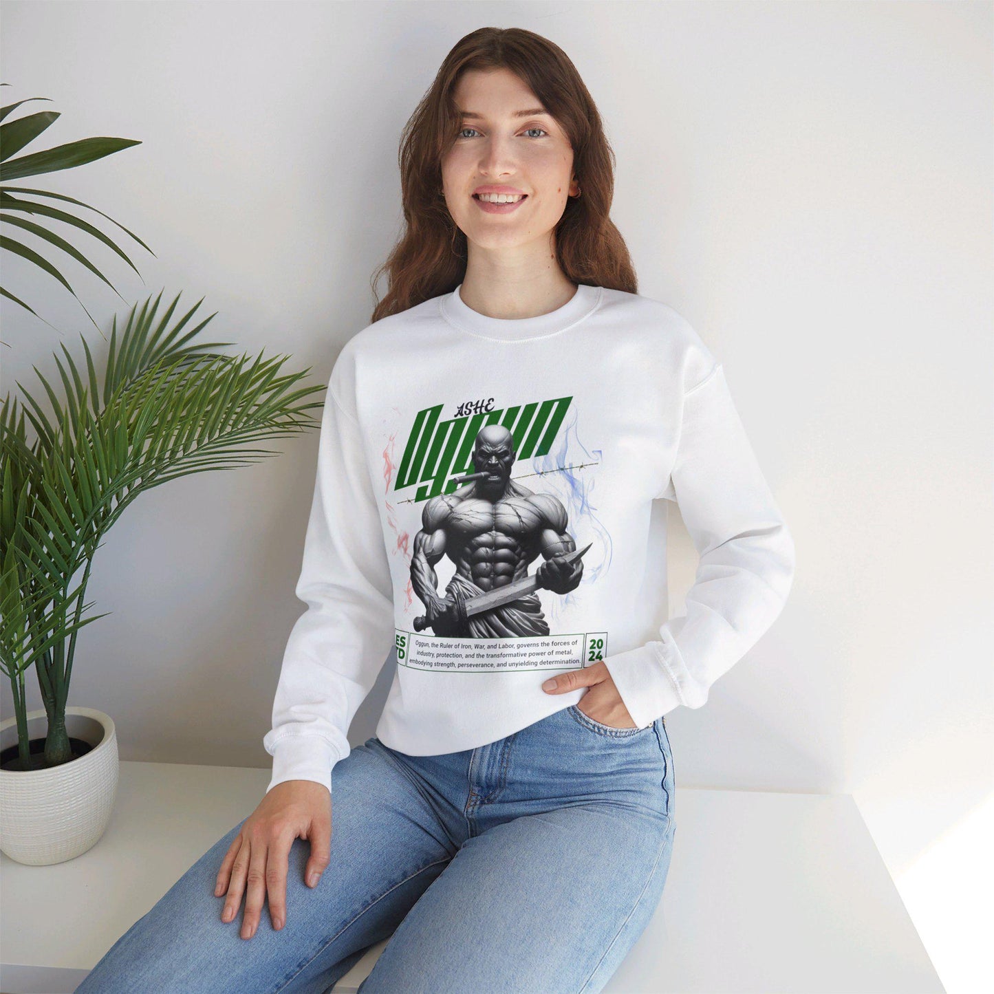Orisha Oggun Marble Royalty Sweatshirt - Ruler of Iron | Gift for Devotee or Godparent