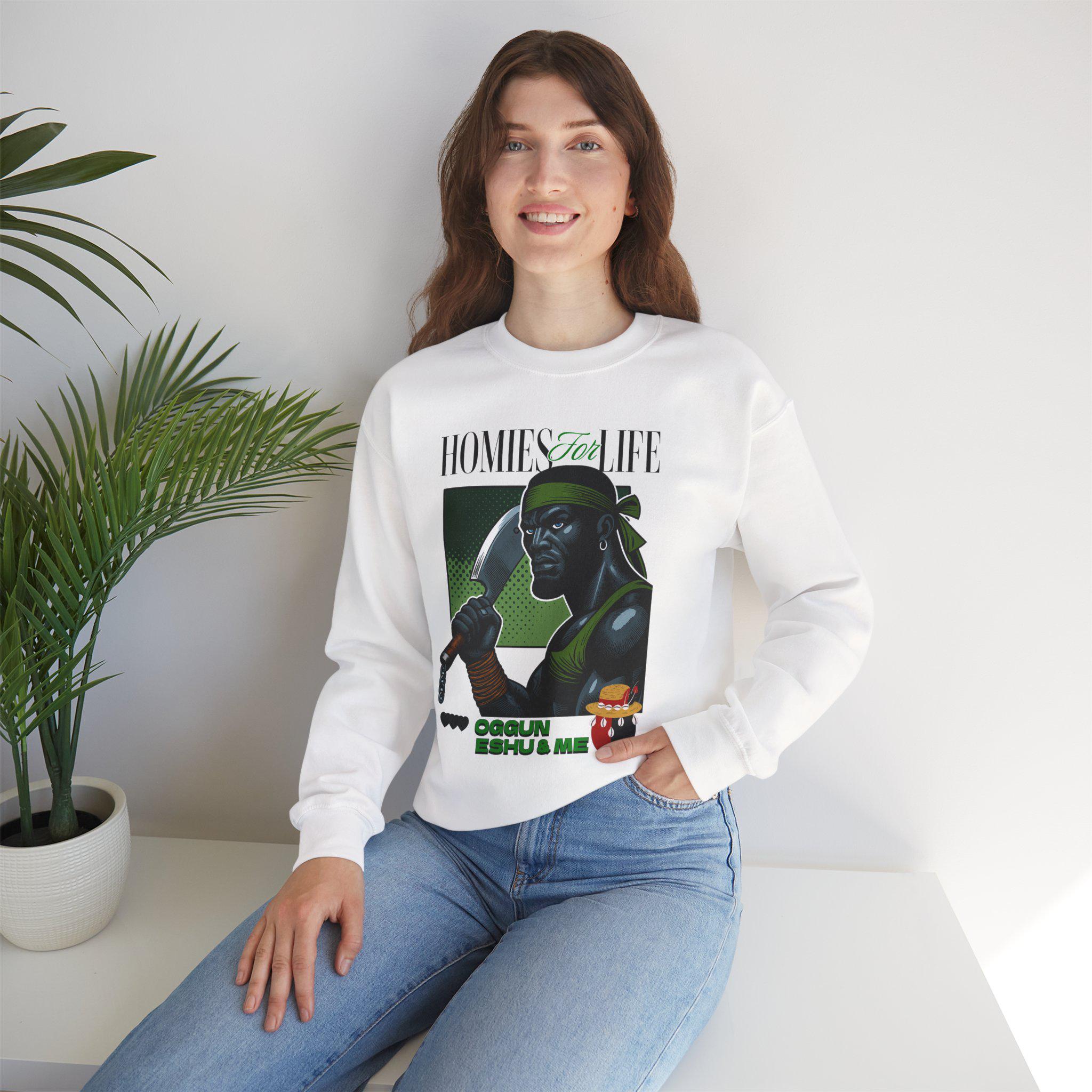 Homies for Life, OGGUN, ESHU and Me Sweatshirt, Gift for Godparent or Devotee!