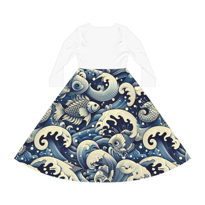 Maferefun YEMAYA Long Sleeve Dress! Gift for Devotee or Godparent! Fall/Winter Lucumi Based Yemaya Dress!