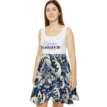 Maferefun YEMAYA Summer Skater Style Dress!Gift for Devotee or Godparent! Lucumi Based Yemaya Dress