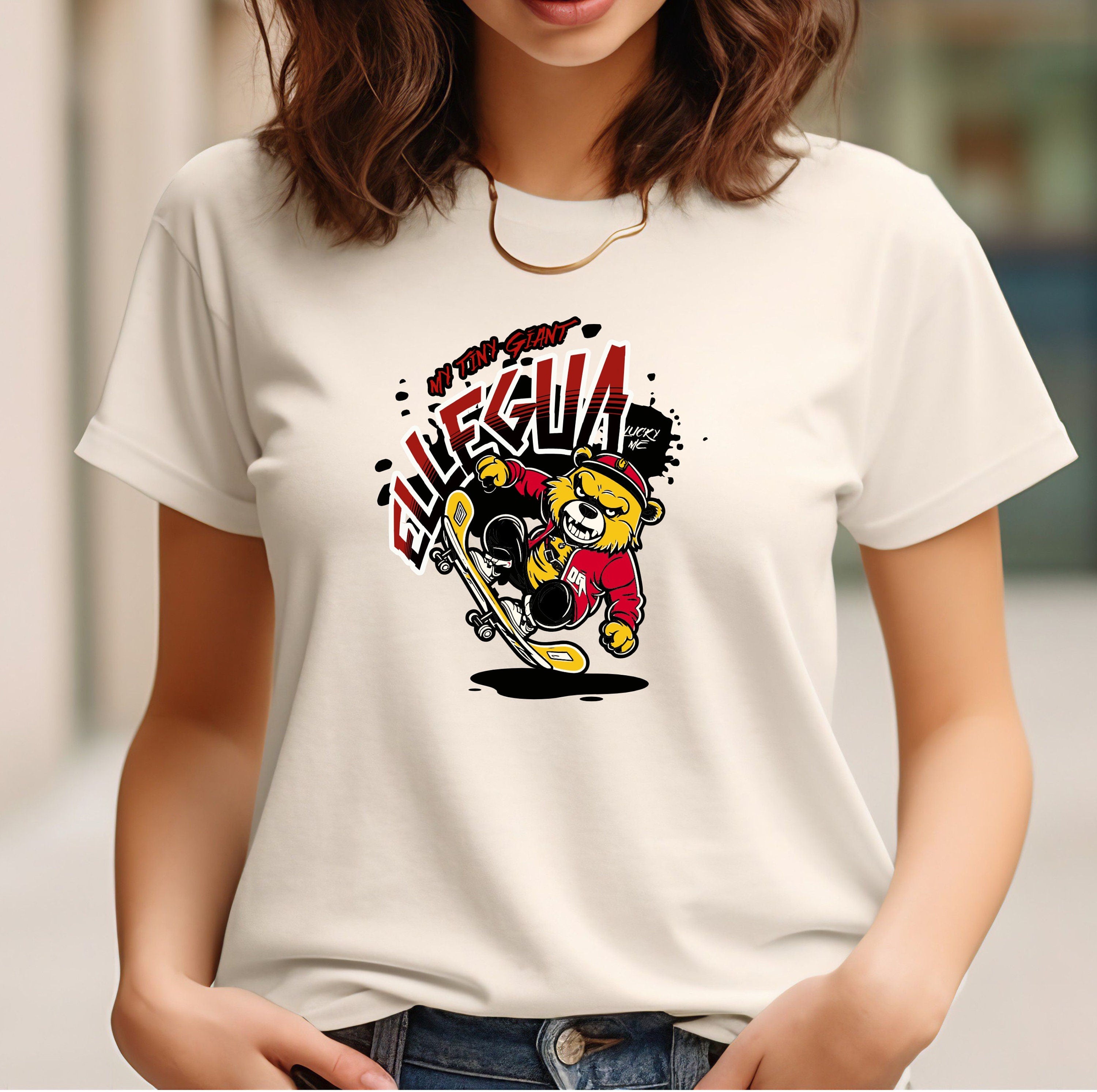 Orisha ELLEGUA "my tiny giant" cute bear on skateboard urban style T-shirt!! Eshu ELLEGUA unisex tshirt