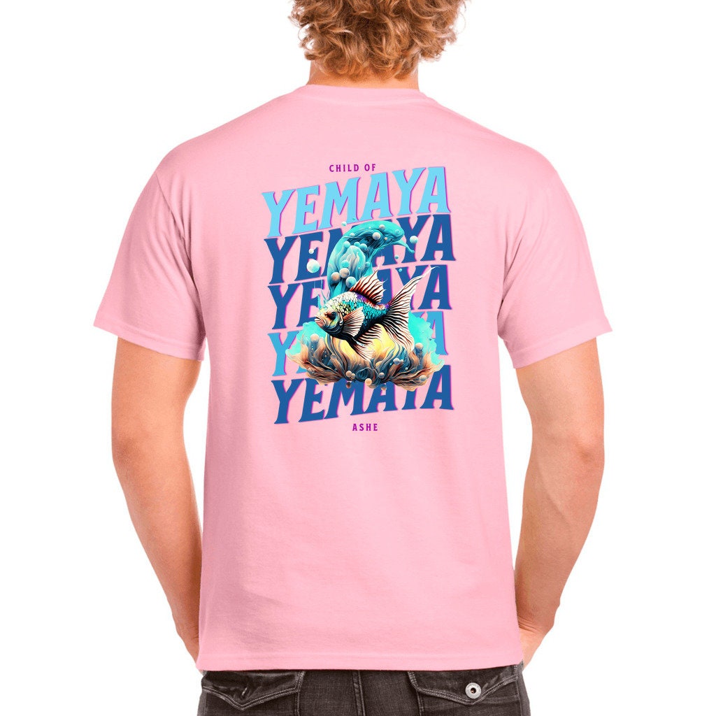 YEMAYA Ashe Shirt! "Child of Yemaya Always" urban style tshirt! Yemaya fish and dolphins Tshirt!