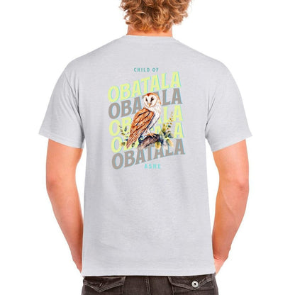 Orisha OBATALA Owl Ashe Unisex Retro tshirt, Child of Obatala Tshirt, Ashe Obatala Afroculture Yoruba Orisha Tshirt