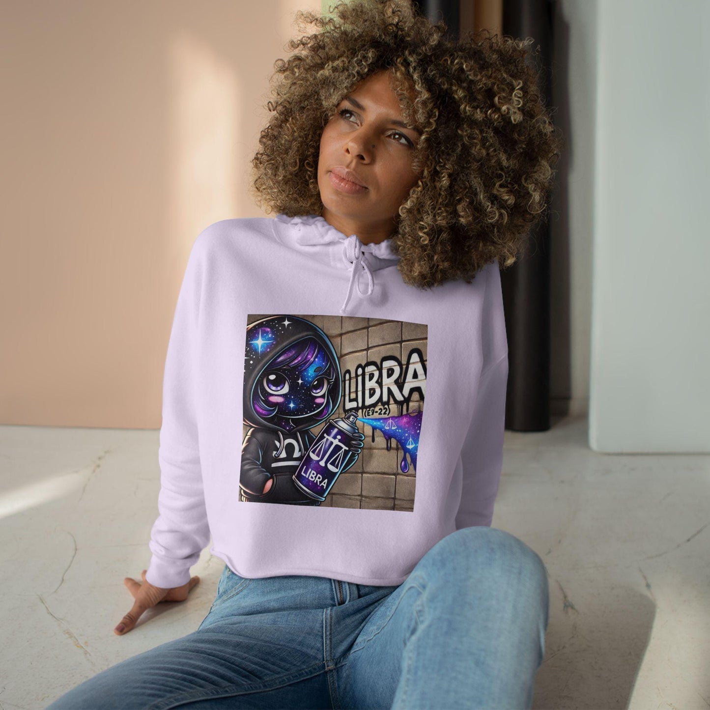 Astrology-Inspired LIBRA Crop Hoodie, Zodiac Apparel for Astrology Lovers, Birthday Gift for Libras, Casual Fashion, Everyday Wear