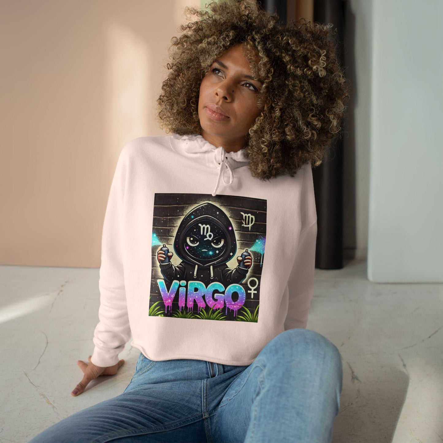 Virgo Zodiac Crop Hoodie, Trendy Astrology Sweatshirt, Horoscope Gift for Her, Stylish Hooded Top, Cute Fall Layer, Unique Birthday Present