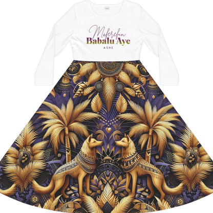 Maferefun "BABALU AYE" Long Sleeve Dress! Gift for Devotee or GodParent! Fall/Winter Lucumi Tradition Inspired Dress!