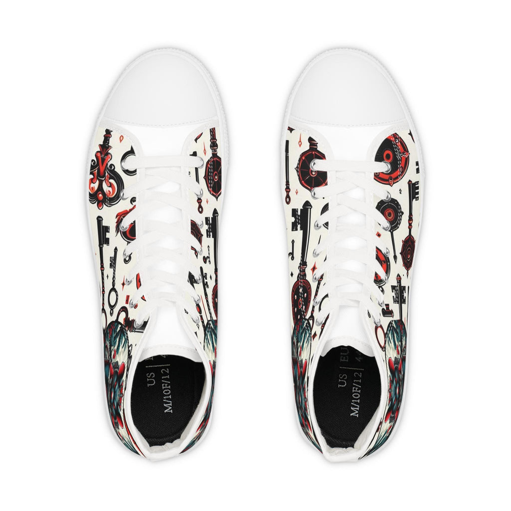Orisha ESHU inspired "KEY HOLDER" High Top Sneakers! Gift for devotee or godparent! Stylish Orisha based Footwear/Sneakers