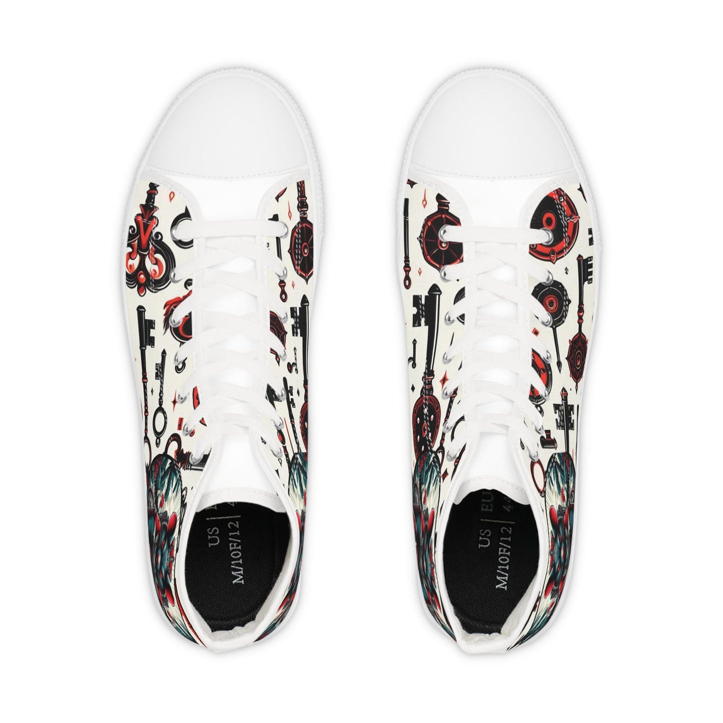 Orisha ESHU inspired "KEY HOLDER" High Top Sneakers! Gift for devotee or godparent! Stylish Orisha based Footwear/Sneakers