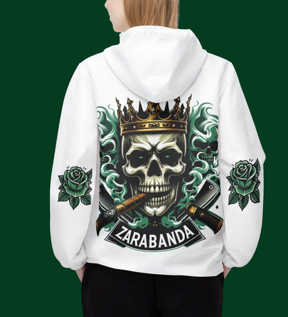 ZARABANDA "Skulls & Roses" Palo mayombe, White Stylish Windbreaker Jacket! somos!