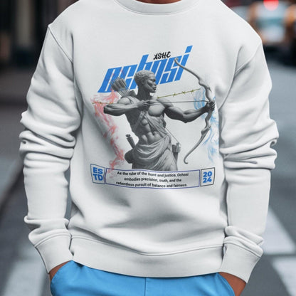 Orisha Ochosi “Marble Royalty” Sweatshirt – Ruler of the Hunt | Gift for Devotee or Godparent
