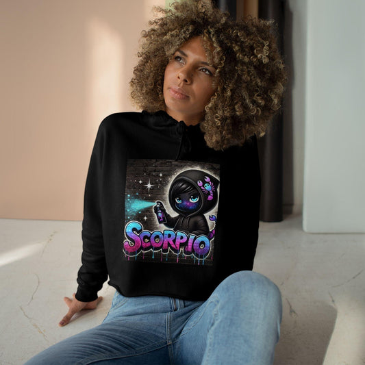 Scorpio Vibes Crop Hoodie - Trendy Astrology Apparel, Zodiac Gift, Statement Hoodie, Halloween Fashion, Horoscope Lovers