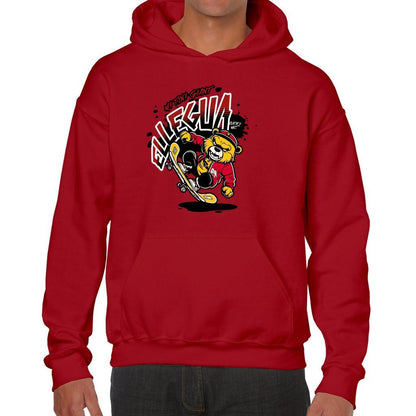 Orisha ELLEGUA "My tiny Giant"  Bear on skateboard Cute Retro Style Gift for a Friend Unisex Hoodie!