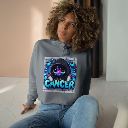 Cute Cancer Crop Hoodie - Zodiac Apparel, Astrology Gift, Trendy Women's Fashion, Horoscope Lover's Gift, Casual Wear