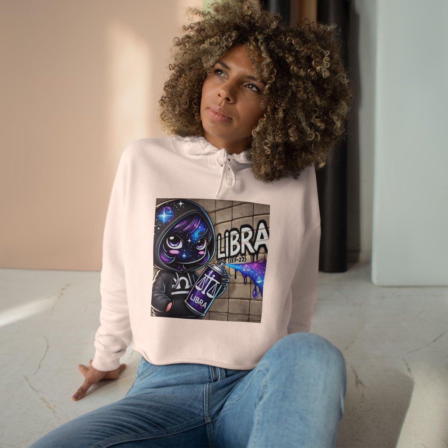 Astrology-Inspired LIBRA Crop Hoodie, Zodiac Apparel for Astrology Lovers, Birthday Gift for Libras, Casual Fashion, Everyday Wear