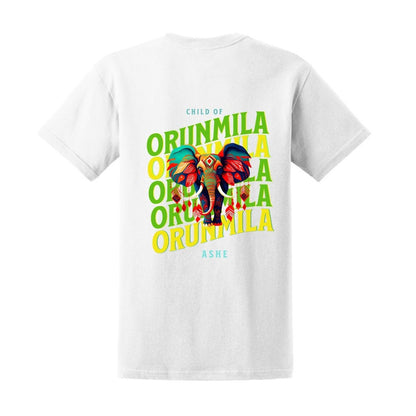 Orisha ORUNMILA Elephant Ashe Retro Tshirt, IFA Orunmila "child of Orunmila" Elephant Afroculture Tshirt