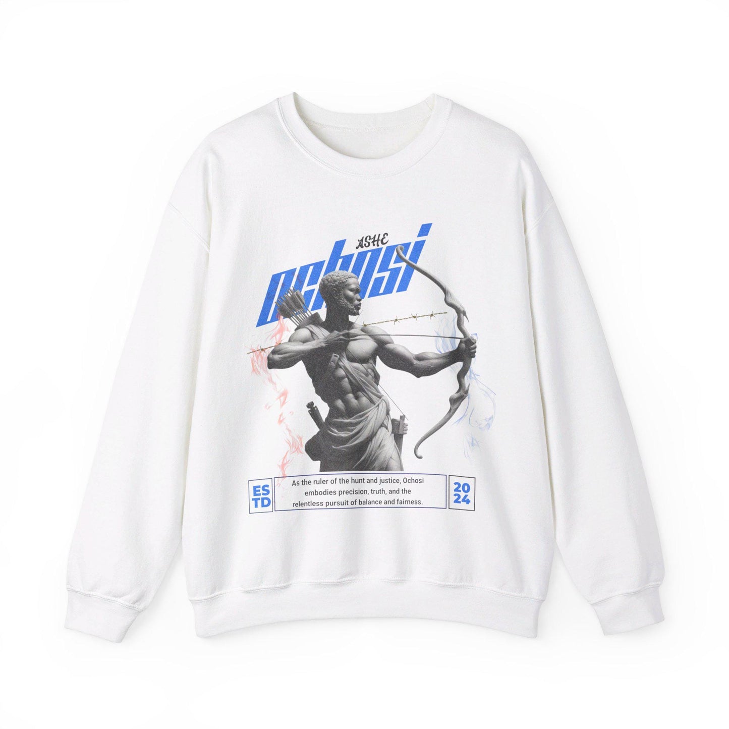 Orisha Ochosi “Marble Royalty” Sweatshirt – Ruler of the Hunt | Gift for Devotee or Godparent