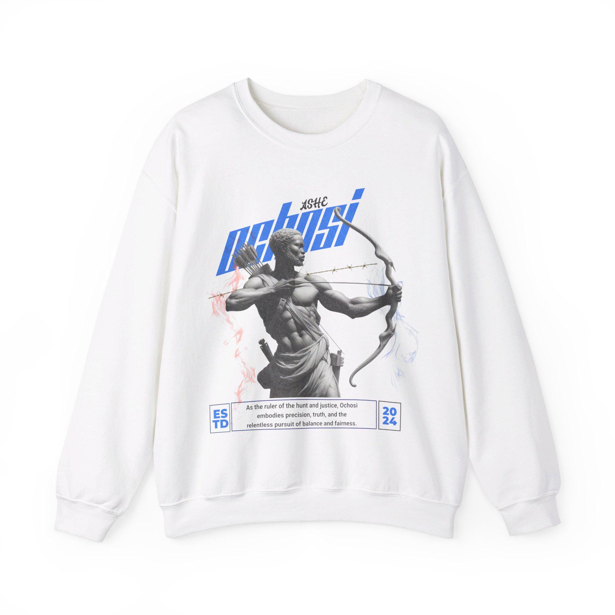 Orisha Ochosi “Marble Royalty” Sweatshirt – Ruler of the Hunt | Gift for Devotee or Godparent