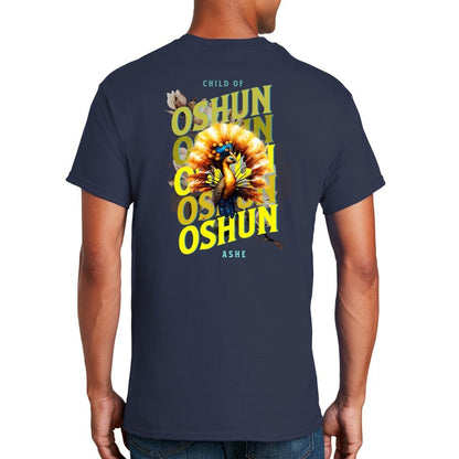 Orisha OSHUN peacock  Ashe Unisex Retro tshirt, Child of OSHUN Tshirt, Ashe OSHUN Afroculture Yoruba Orisha Tshirt
