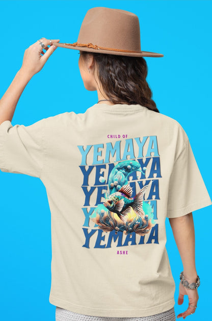 YEMAYA Ashe Shirt! "Child of Yemaya Always" urban style tshirt! Yemaya fish and dolphins Tshirt!