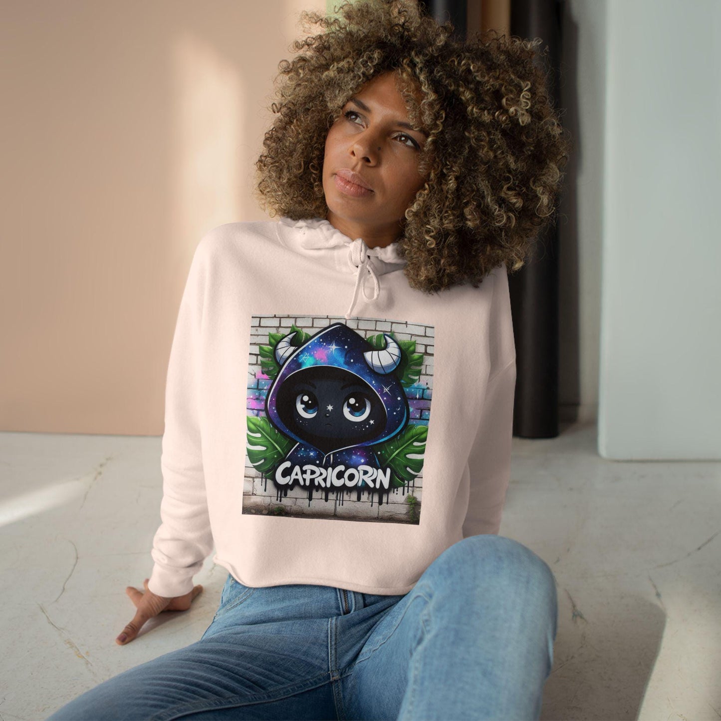 CAPRICORN Crop Hoodie - Zodiac Sign Apparel for Astrology Lovers, Perfect Gift, Trendy Fashion, Unique Style