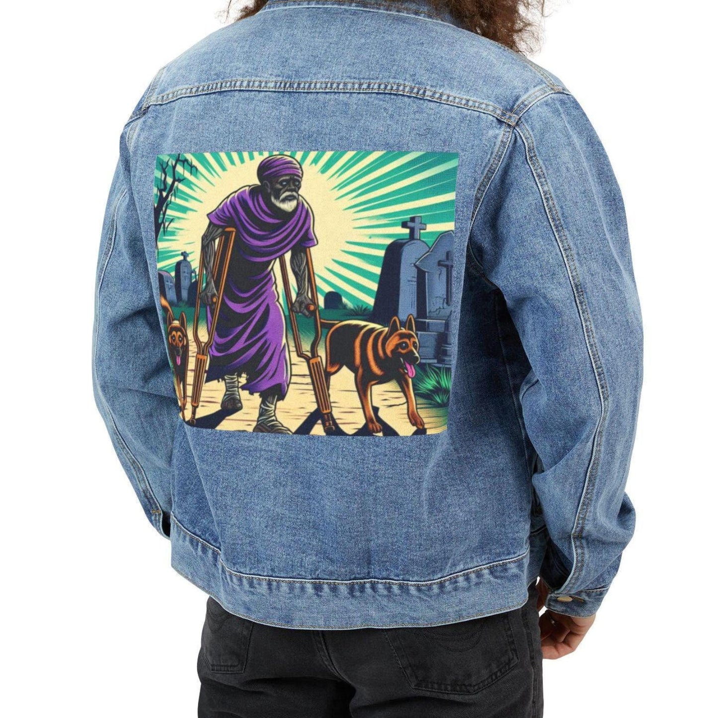 Orisha BABALU~AYE  Denim  Pop Art Jean Jacket!  Gift for Godparent or Devotee!