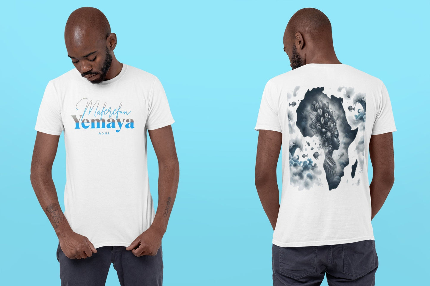 Maferefun Yemaya "A Queen in Africa" t-shirt! Orisha based, Lucumi Tradition, Urban Style Tee! Gift for godparent or devotee