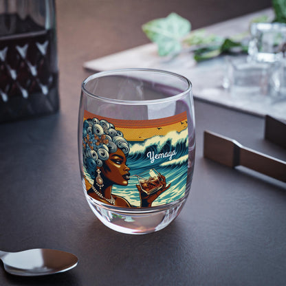 Yemaya “Cheers To” Whiskey Style Drinking Glass – Gift for Devotee or Godparent