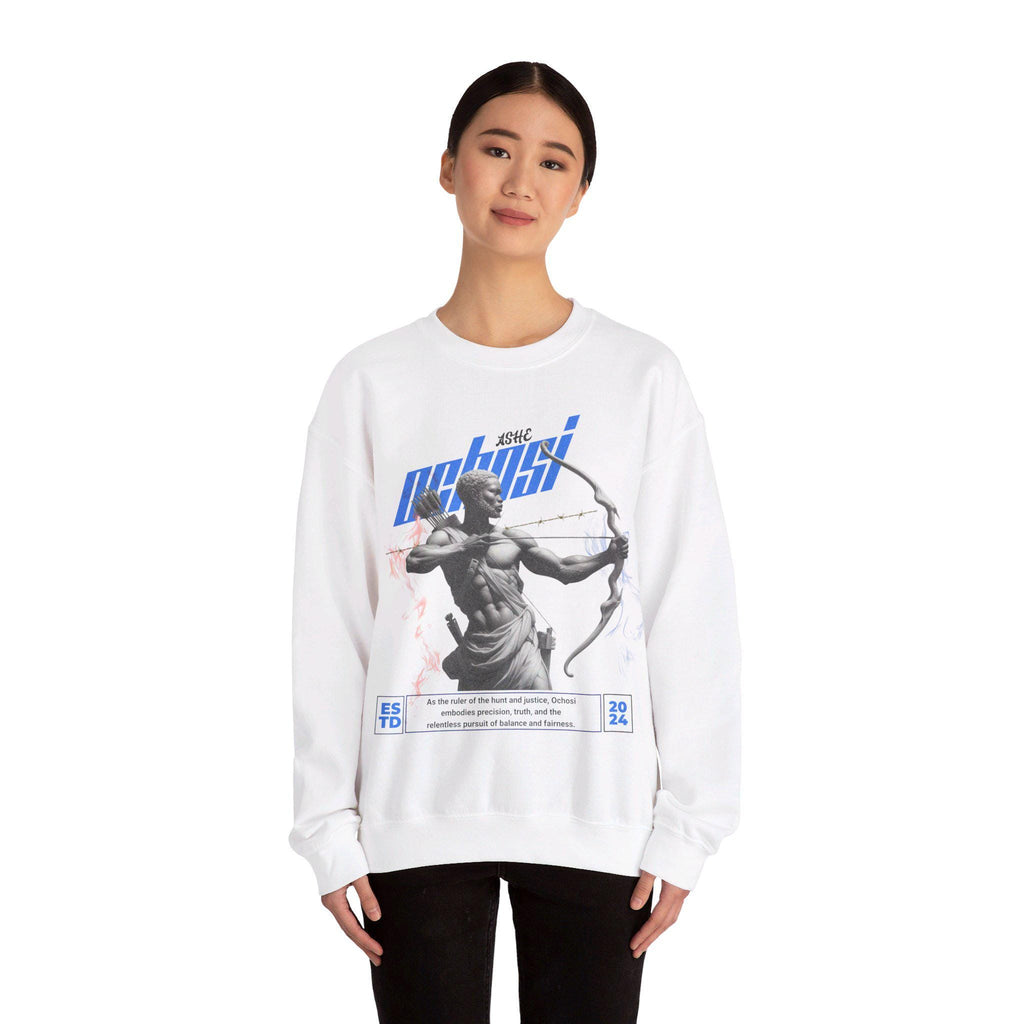Orisha Ochosi “Marble Royalty” Sweatshirt – Ruler of the Hunt | Gift for Devotee or Godparent