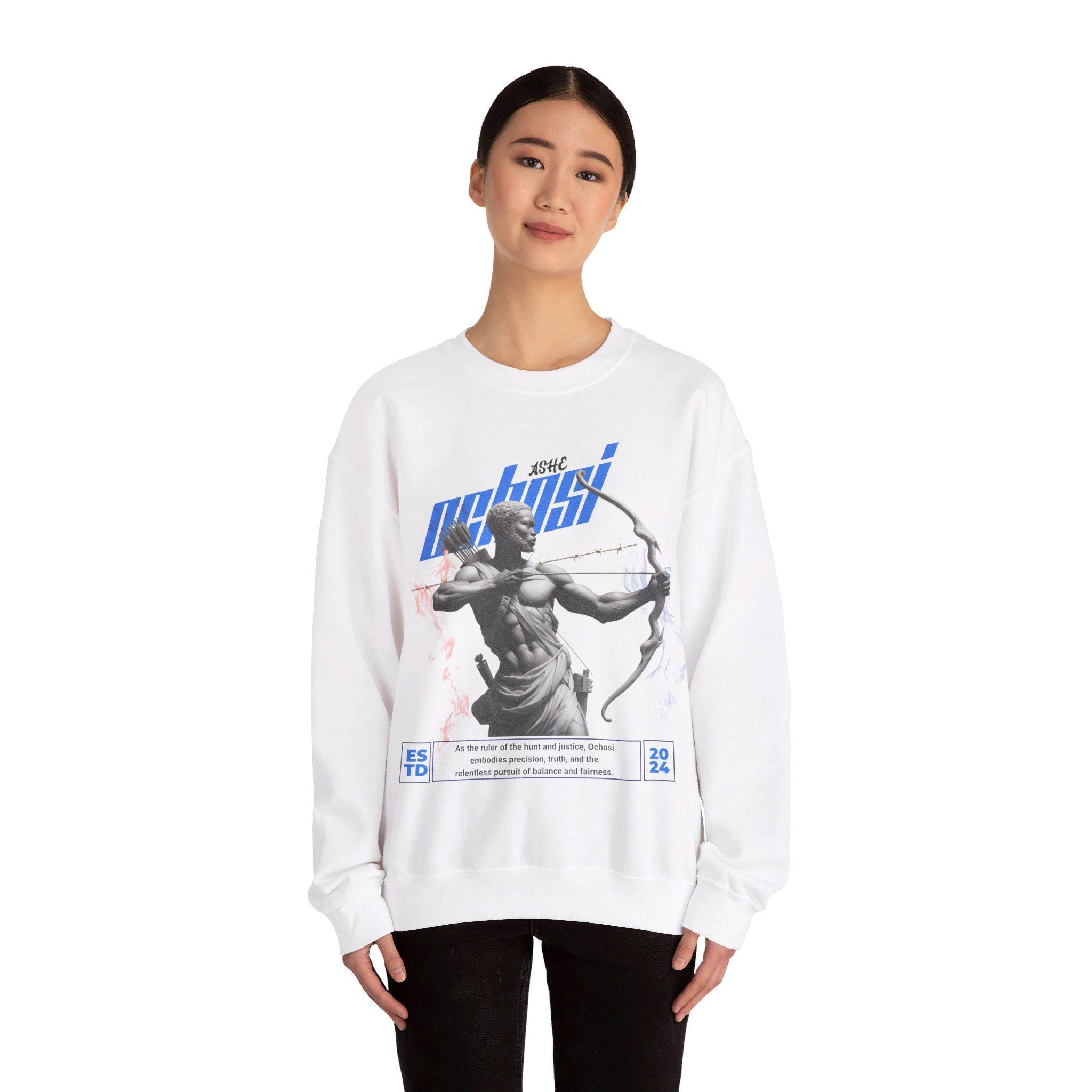 Orisha Ochosi “Marble Royalty” Sweatshirt – Ruler of the Hunt | Gift for Devotee or Godparent