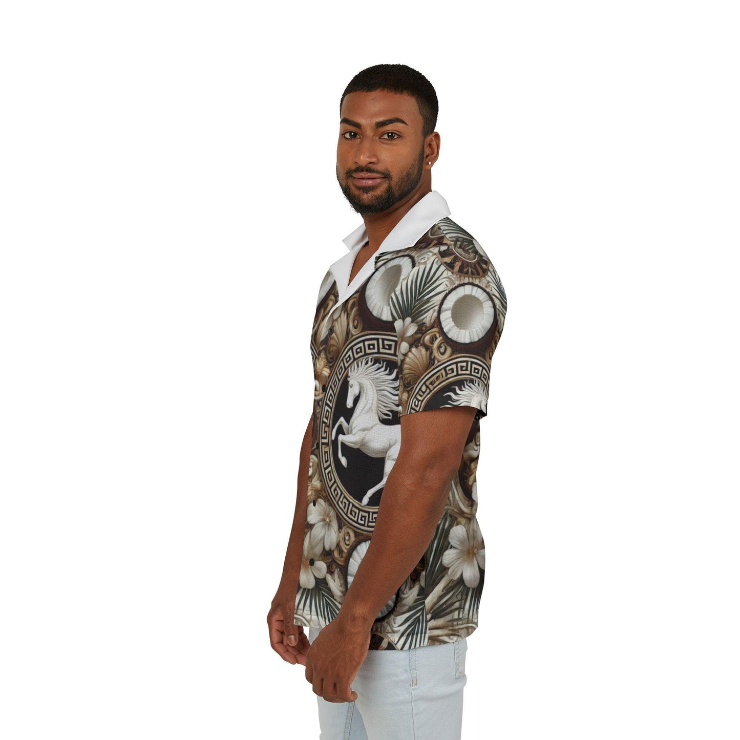 Orisha Obatala Hawaiian Style Button Down Shirt - Gift for Devotee or Godparent