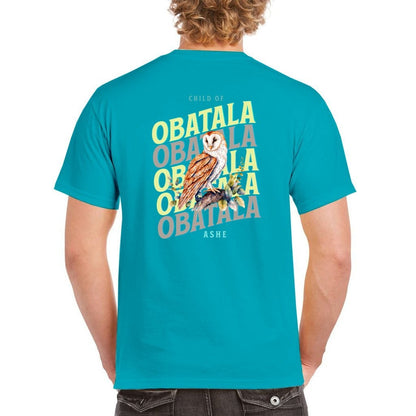 Orisha OBATALA Owl Ashe Unisex Retro tshirt, Child of Obatala Tshirt, Ashe Obatala Afroculture Yoruba Orisha Tshirt