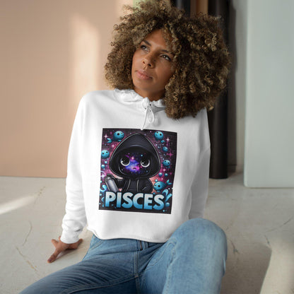 Pisces Crop Hoodie, Astrology Clothing, Zodiac Sign Apparel, Cute Hoodie for Her, Unique Gift for Pisces, Horoscope Fashion
