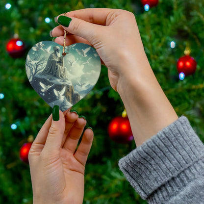 Orisha inspired OBATALA winter themed Holiday Ornament,Gift for devotee or Godparent!