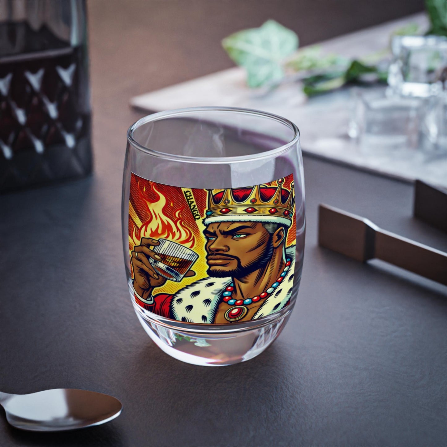Changó “Cheers To” Whiskey Style Drinking Glass – Gift for Devotee or Godparent