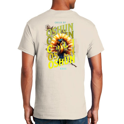 Orisha OSHUN peacock  Ashe Unisex Retro tshirt, Child of OSHUN Tshirt, Ashe OSHUN Afroculture Yoruba Orisha Tshirt