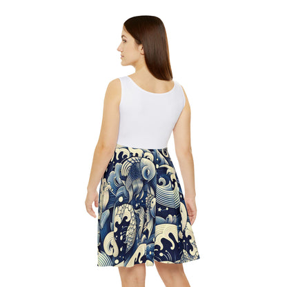 Maferefun YEMAYA Summer Skater Style Dress!Gift for Devotee or Godparent! Lucumi Based Yemaya Dress