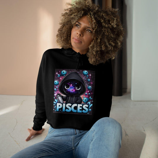 Pisces Crop Hoodie, Astrology Clothing, Zodiac Sign Apparel, Cute Hoodie for Her, Unique Gift for Pisces, Horoscope Fashion