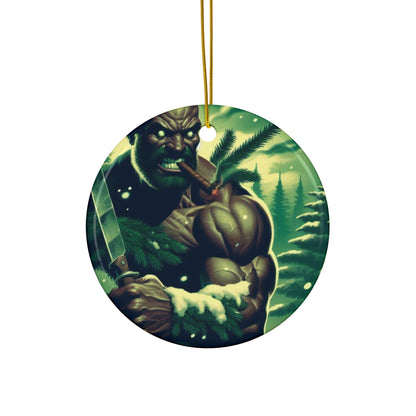 Orisha OGGUN Winter Theme  Ornament! Festive ORISHA Ornaments! Gift for devotee or godparent!