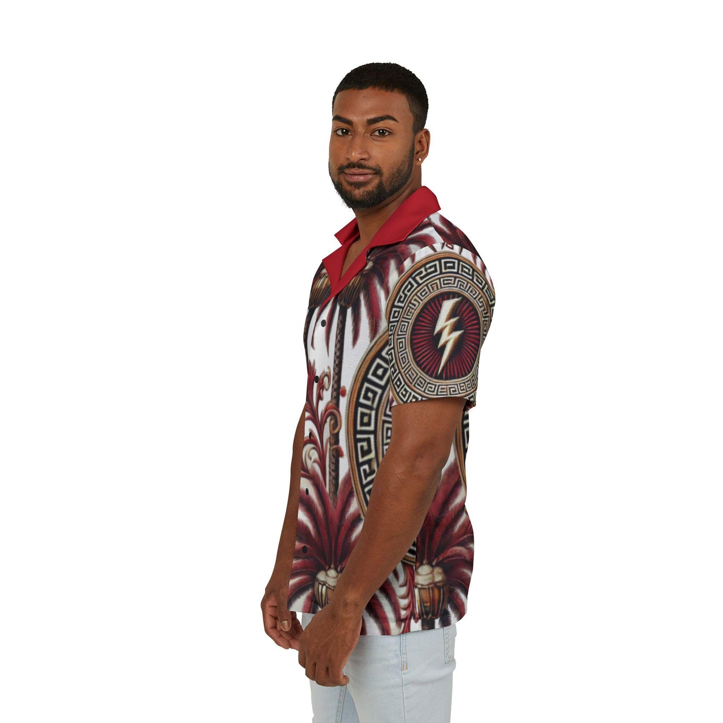 Orisha Chango Hawaiian Style Button Down Shirt - Gift for Devotee or Godparent