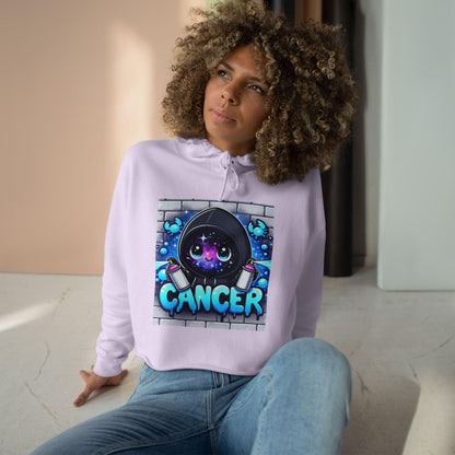 Cute Cancer Crop Hoodie - Zodiac Apparel, Astrology Gift, Trendy Women's Fashion, Horoscope Lover's Gift, Casual Wear