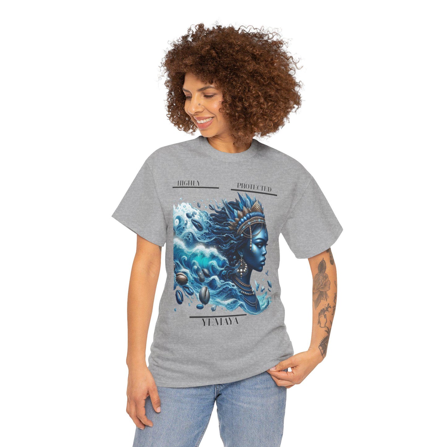 Highly Protected YEMAYA Tshirt, gift of Godparent or Devotee ,Bohemian T-Shirt,  Gift fo, Spiritual Apparel, Ashe YEMAYA