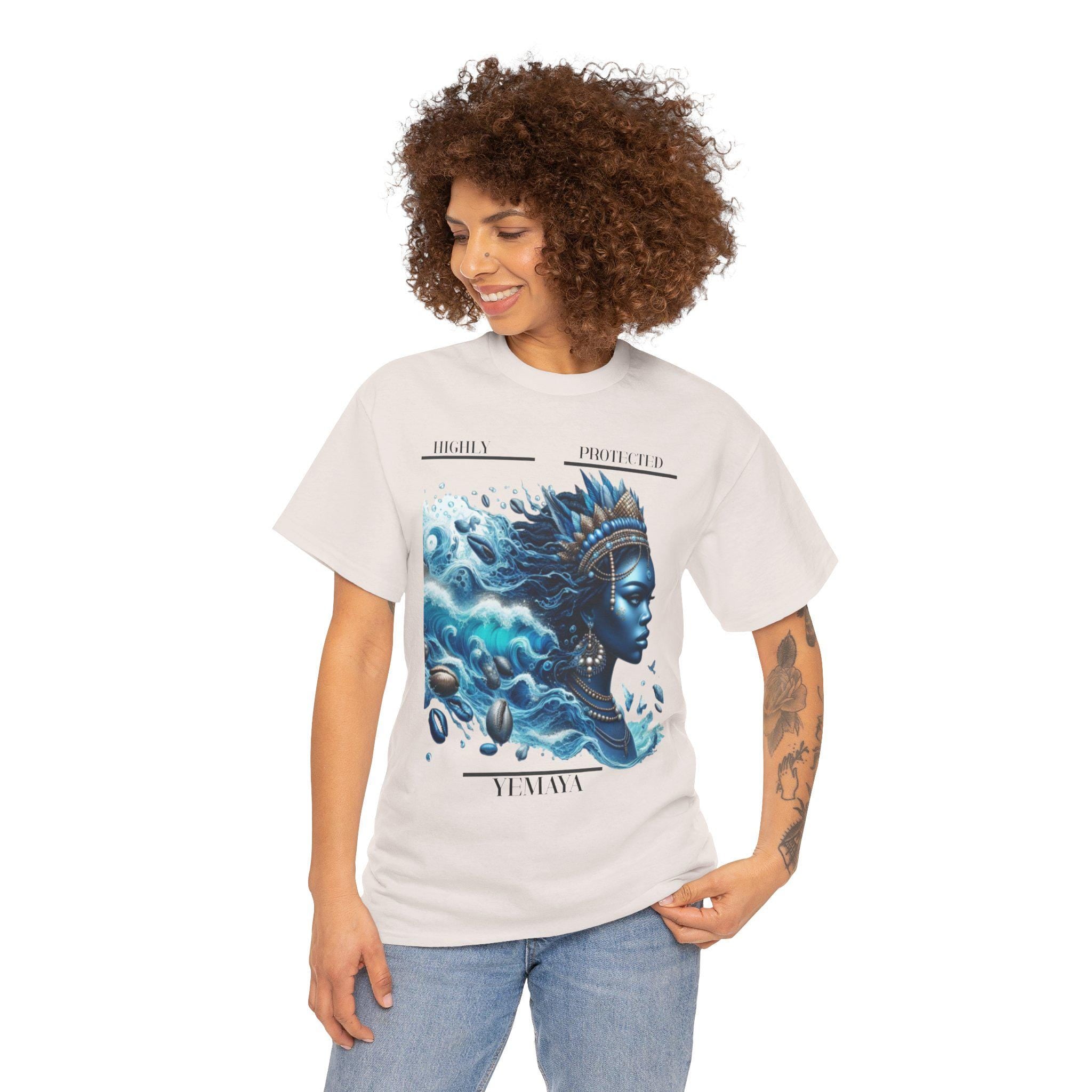 Highly Protected YEMAYA Tshirt, gift of Godparent or Devotee ,Bohemian T-Shirt,  Gift fo, Spiritual Apparel, Ashe YEMAYA