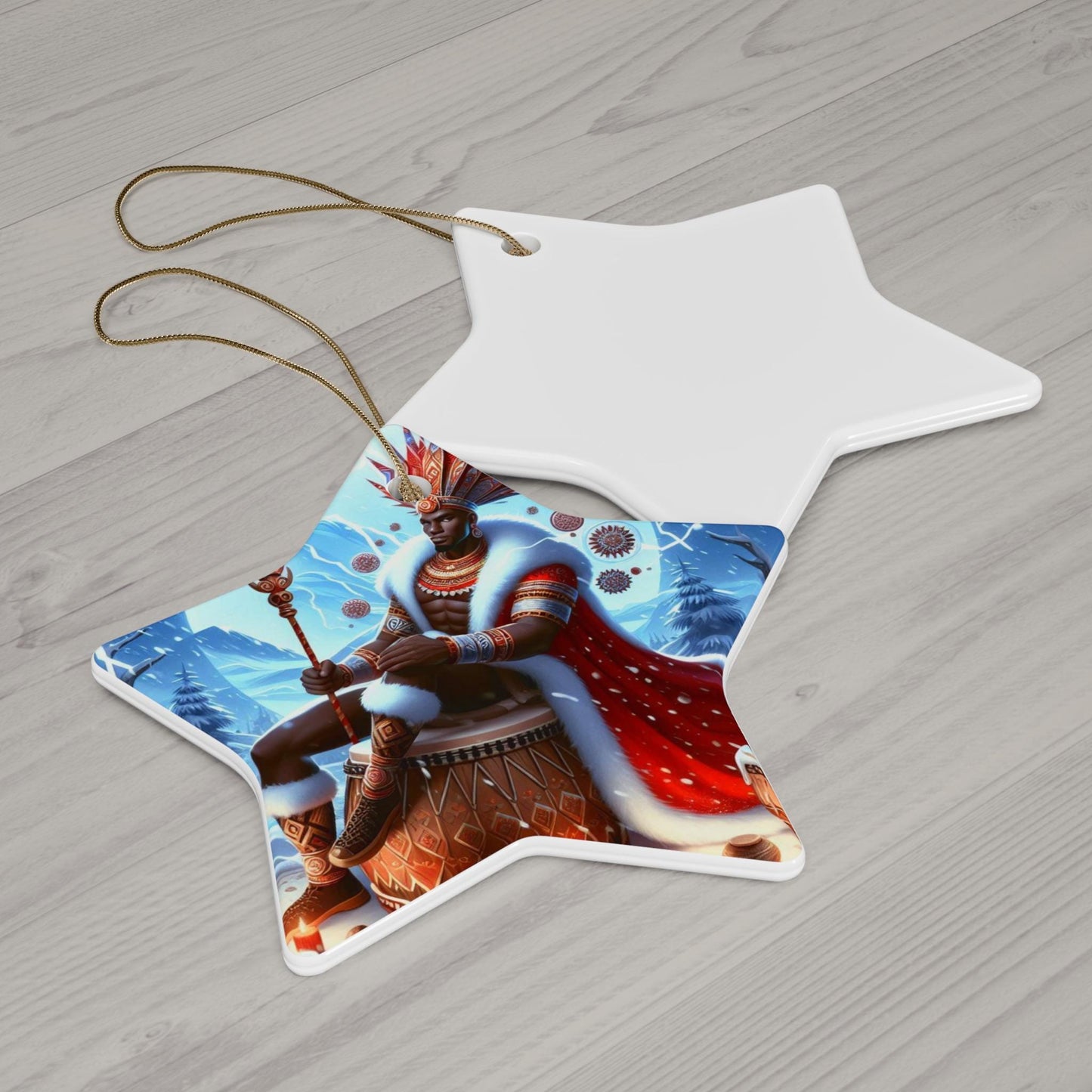 Orisha CHANGO Winter themed ornament!  Orisha Based Holiday Ornament! gift for devotee or godparent!