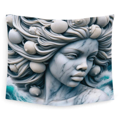 Maferefun YEMAYA Marble Ocean Tapestry – Orisha Wall Art | Gift for Devotee or Godparent