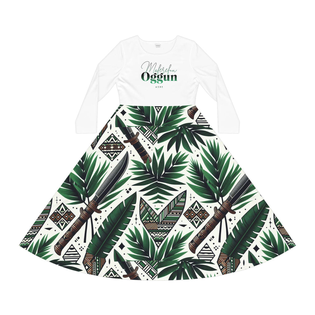 Maferefun Orisha OGGUN Long sleeve Dress! Gift for devotee or Godmother! omo oggun stylish dress!! Ashe OGGUN!!