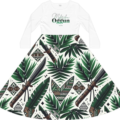 Maferefun Orisha OGGUN Long sleeve Dress! Gift for devotee or Godmother! omo oggun stylish dress!! Ashe OGGUN!!