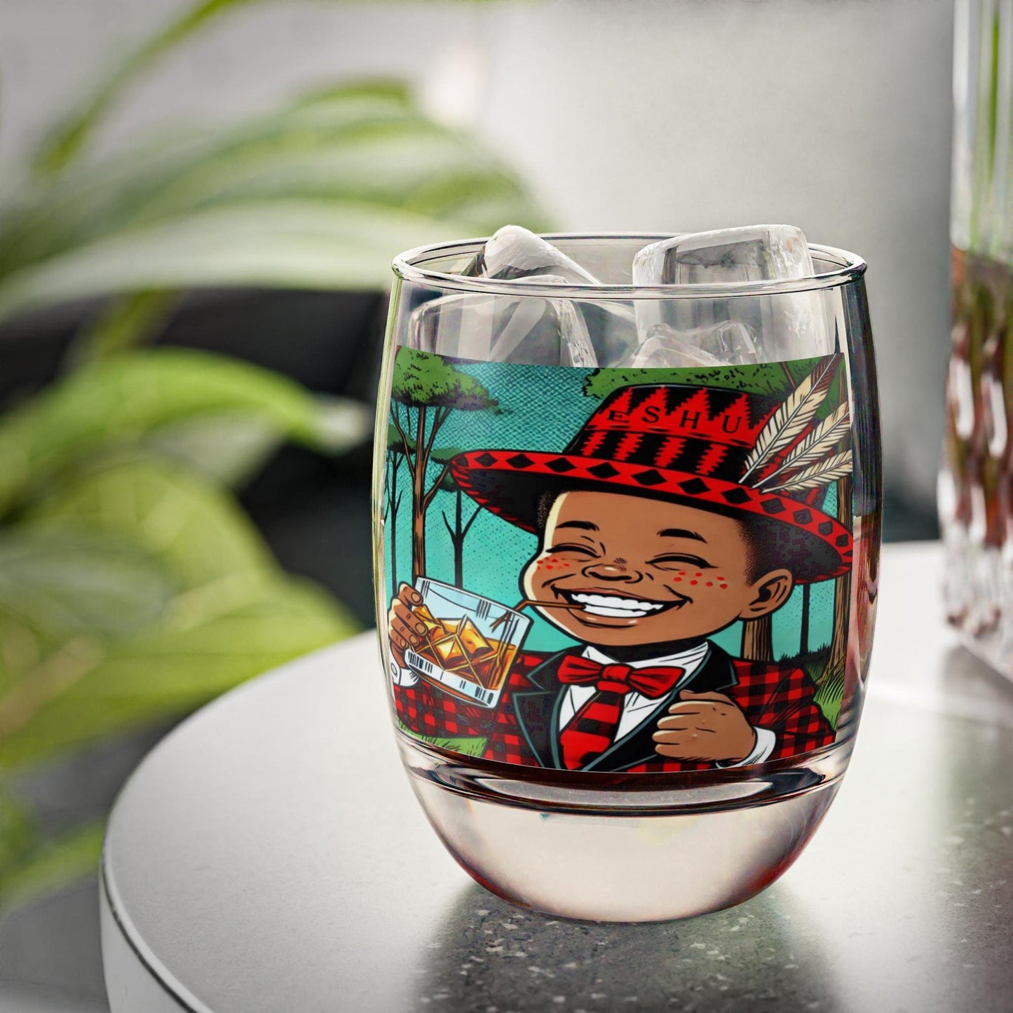 Eshu Ellegua “Cheers To” Whiskey Style Drinking Glass – Gift for Devotee or Godparent