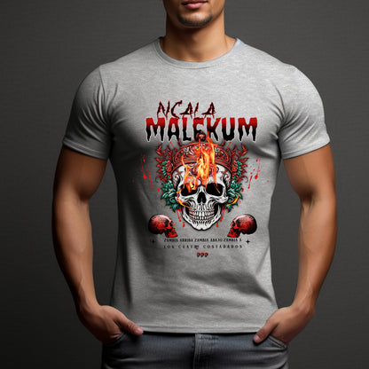 NSALA Malekum Palo Mayombe Zambia Arriba Skull with Fire Tshirt! Palo Mayombe Tata Yaya unisex Urban Tshirt.