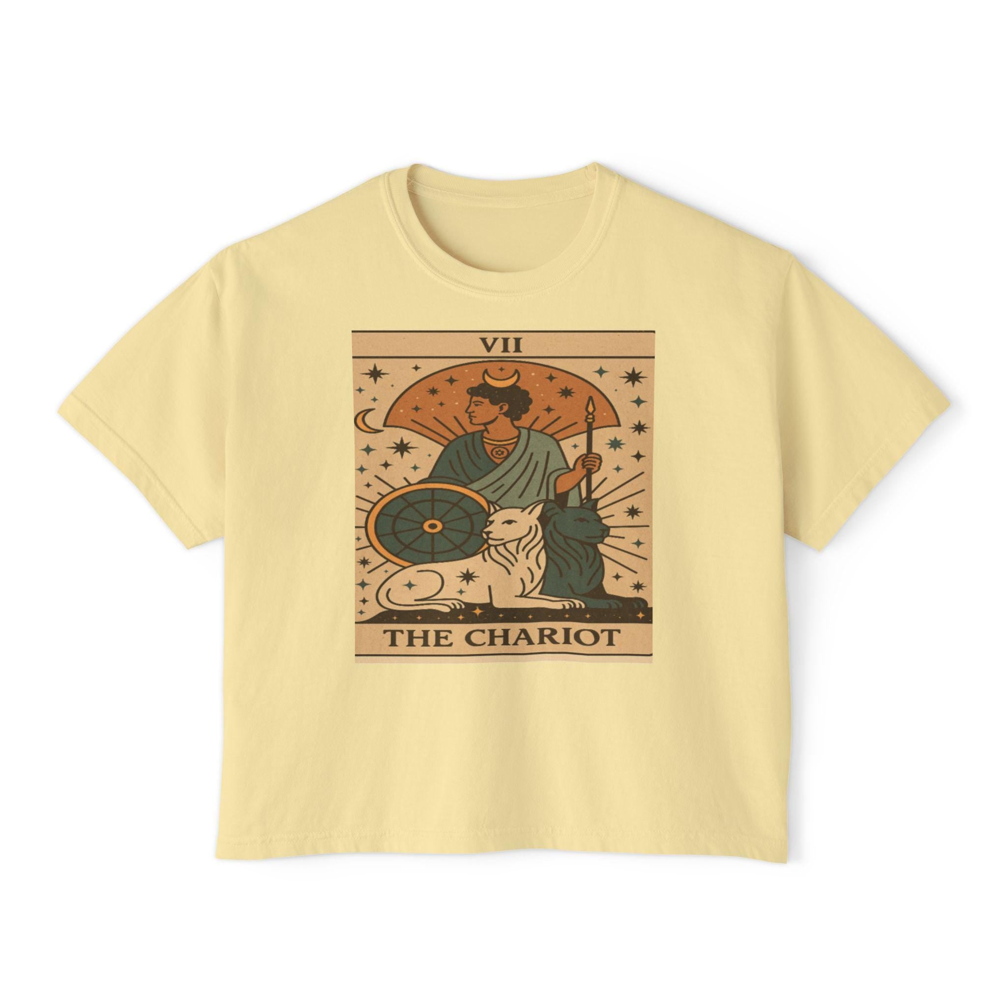 The Chariot Tarot Shirt, Vintage Style Boxy Tee, Major Arcana Graphic Tee, Gift for friends or family
